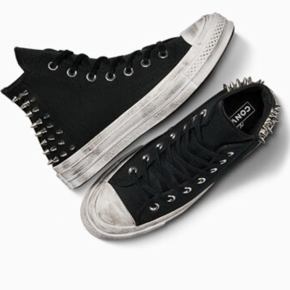 Converse Taylor All Star 70 High Top Sneaker Black and White with Studs US 5 - Picture 5 of 17